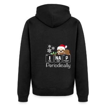 I Nap periodically funny science sloths lovers - Unisex Premium Organic Zip Hoodie - black - Back - Nico (187cm)