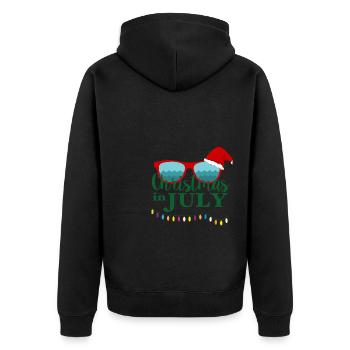 Christmas In July - Unisex Premium Bio Zip Hoodie - Schwarz - Hinten - Nico (187cm)