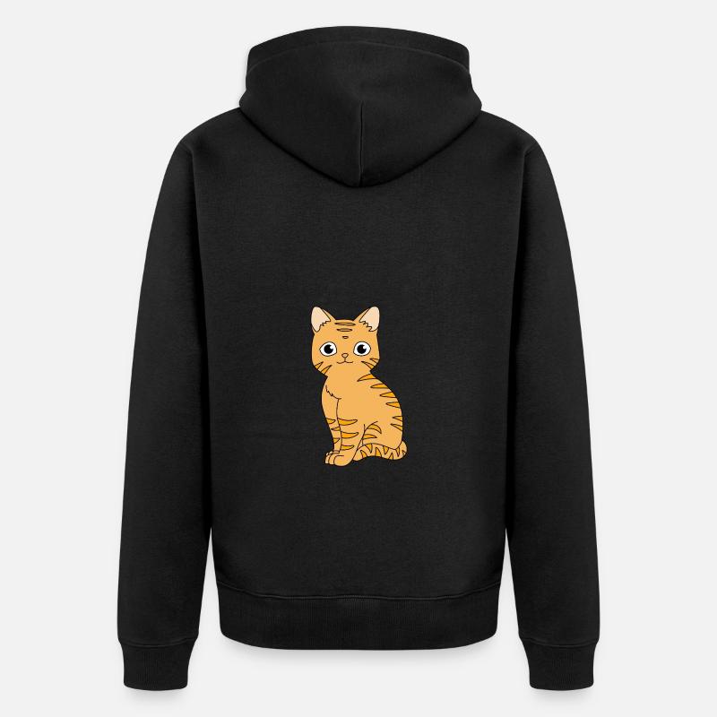 Tabby Katze - Unisex Premium Bio Zip Hoodie - Schwarz