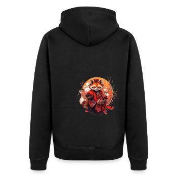 Panda comique japonais - Veste à capuche bio Premium Unisexe - noir - Dos - Nico (187cm)