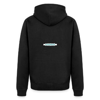Awesome² - Unisex Premium Bio Zip Hoodie - Schwarz - Hinten - Nico (187cm)