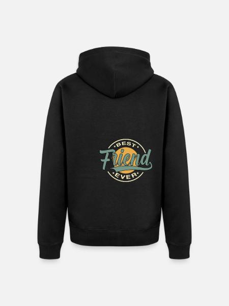 Best friend ever - Unisex Premium Organic Zip Hoodie - black