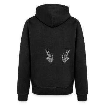 Skeleton Hand Peace - Veste à capuche bio Premium Unisexe - noir - Dos - Nico (187cm)