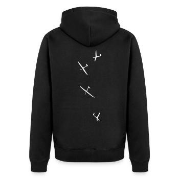 Glider Gliding Gliding Glider - Unisex Premium Organic Zip Hoodie - black - Back - Nico (187cm)
