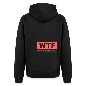 WTF? Où est la nourriture? - Veste à capuche bio Premium Unisexe - noir - Dos - Nico (187cm)