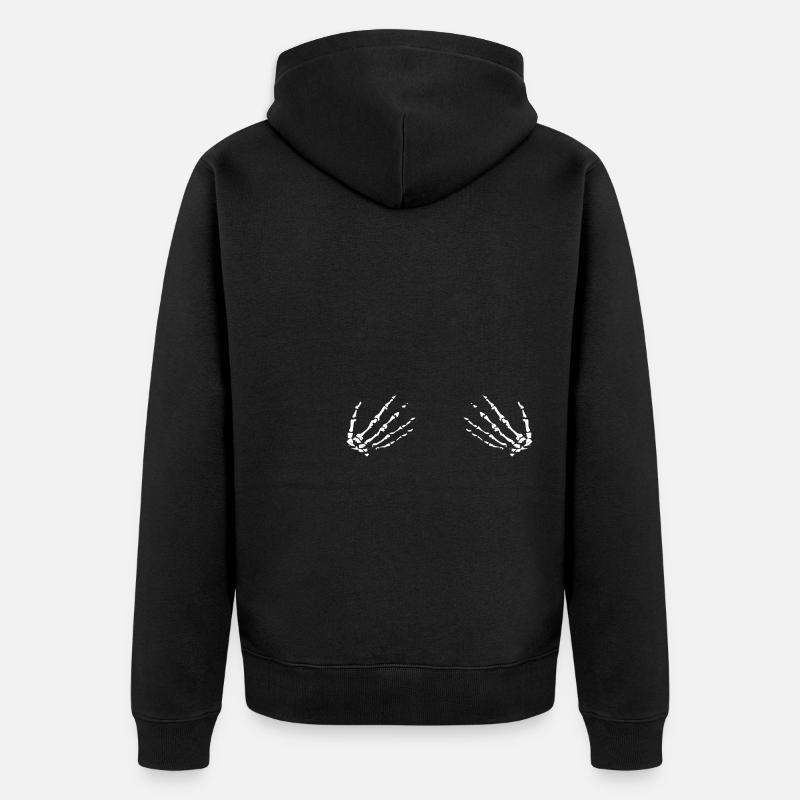 Squelette Mains Poitrine - Veste à capuche bio Premium Unisexe - noir