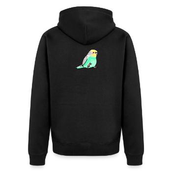 mignon budghi - Veste à capuche bio Premium Unisexe - noir - Dos - Nico (187cm)