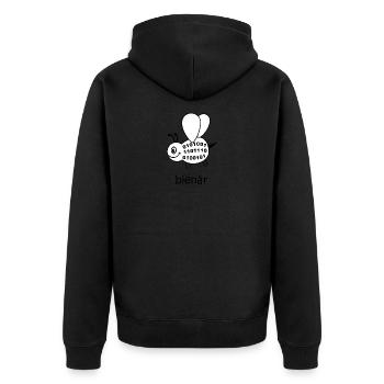 binary, binary system, bee, bienary, binary - Unisex Premium Organic Zip Hoodie - black - Back - Nico (187cm)