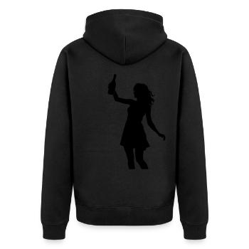 Party Girl Silhouette Celebrating Drinking - Unisex Premium Organic Zip Hoodie - black - Back - Nico (187cm)