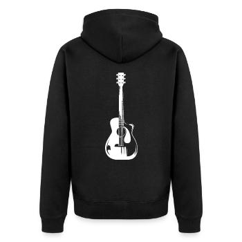 Western Gitarre Symbol icon Gitarrist Musiker - Unisex Premium Bio Zip Hoodie - Schwarz - Hinten - Nico (187cm)