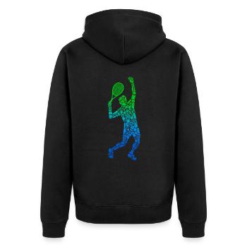 Joueur de tennis Hommes Garçons Joueur de tennis Enfants - Veste à capuche bio Premium Unisexe - noir - Dos - Nico (187cm)