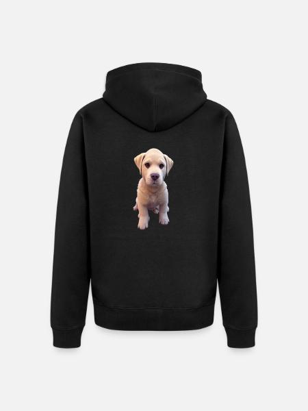 Labrador Hund - Labrador - Unisex Premium Bio Zip Hoodie - Schwarz