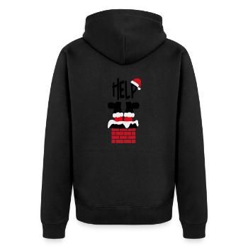 Père Noël - HELP - Veste à capuche bio Premium Unisexe - noir - Dos - Nico (187cm)