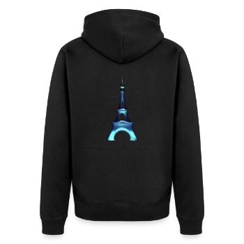 Verre bleu Tour Eiffel - Veste à capuche bio Premium Unisexe - noir - Dos - Nico (187cm)
