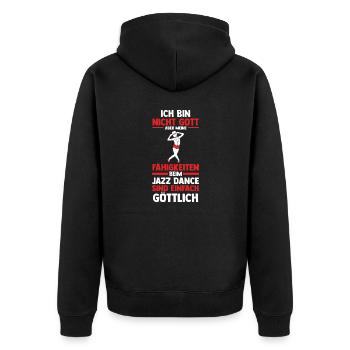 Jazz Tänzer - Unisex Premium Bio Zip Hoodie - Schwarz - Hinten - Nico (187cm)