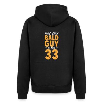 Tête chauve Calvitie Barbe Tête chauve - Veste à capuche bio Premium Unisexe - noir - Dos - Nico (187cm)