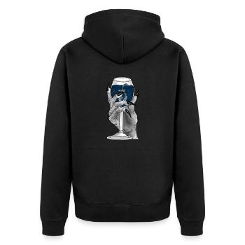 Devils Drink - Unisex Premium Bio Zip Hoodie - Schwarz - Hinten - Nico (187cm)