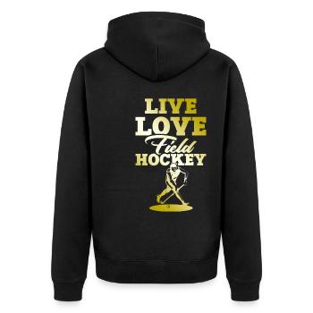 Life Love Hockey sur gazon - Veste à capuche bio Premium Unisexe - noir - Dos - Nico (187cm)