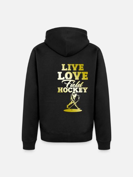 leben lieben fieldhockey - Unisex Premium Bio Zip Hoodie - Schwarz