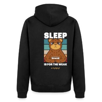 Nachtschicht Witzige Sprüche Nachtarbeit Geschenk - Unisex Premium Bio Zip Hoodie - Schwarz - Hinten - Nico (187cm)