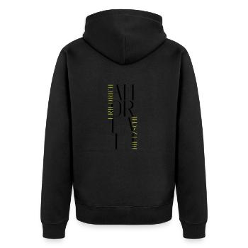 Cupid Fati - Love your destiny - Nietzsche - Unisex Premium Organic Zip Hoodie - black - Back - Nico (187cm)