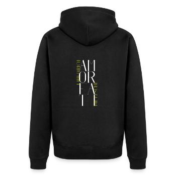 Cupid Fati - Love your destiny - Nietzsche - Unisex Premium Organic Zip Hoodie - black - Back - Nico (187cm)