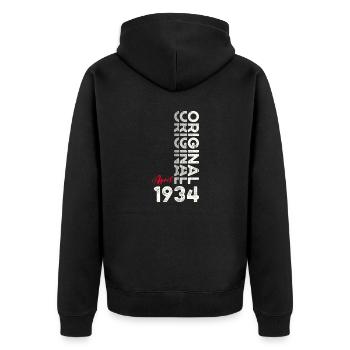 90e anniversaire mari Original avril Vintage 1934 - Veste à capuche bio Premium Unisexe - noir - Dos - Nico (187cm)
