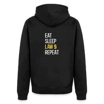 Richter Richterin Juristen Recht Gesetz Law Jurist - Unisex Premium Bio Zip Hoodie - Schwarz - Hinten - Nico (187cm)
