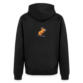 Comic Capybara Bonnet de ski Moniteur de ski Descente - Veste à capuche bio Premium Unisexe - noir - Dos - Nico (187cm)