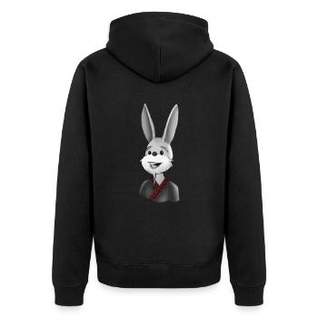 Rabbit sign of Chinese New Year 2023 - Unisex Premium Organic Zip Hoodie - black - Back - Nico (187cm)