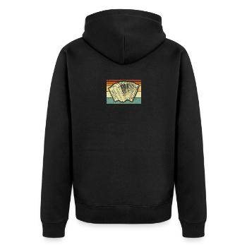 Retro Ziehharmonika, Steirische Harmonika Quetschn - Unisex Premium Bio Zip Hoodie - Schwarz - Hinten - Nico (187cm)