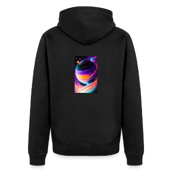 Solar System | Planets | Space | Star - Unisex Premium Organic Zip Hoodie - black - Back - Nico (187cm)