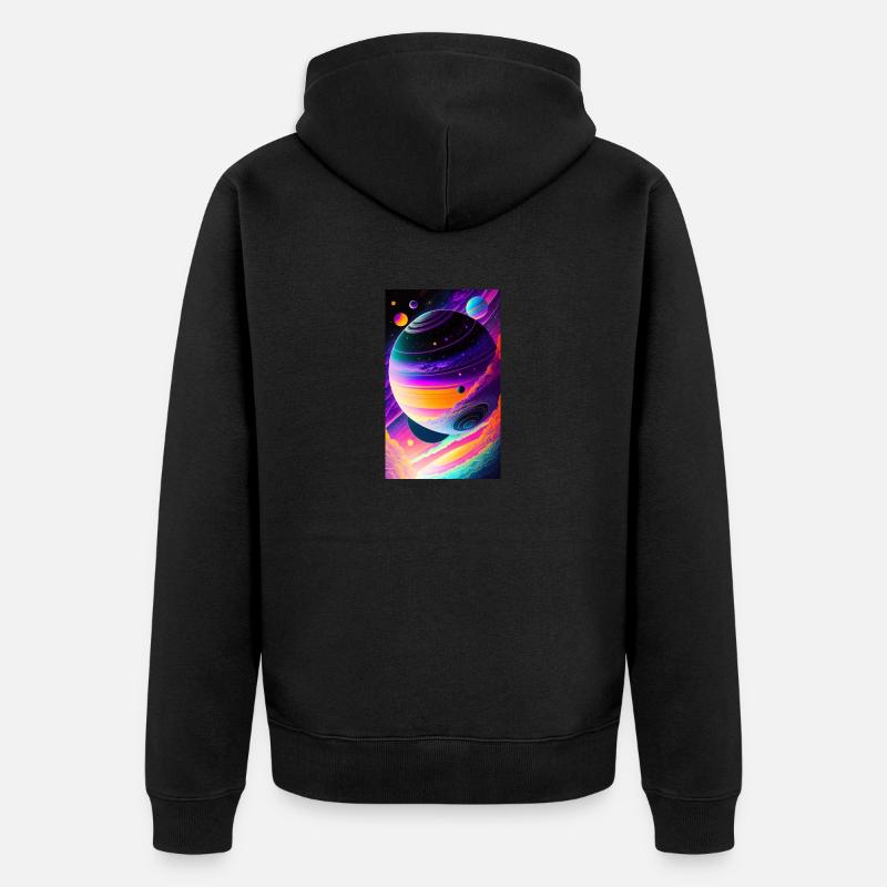 Système solaire | Planètes | Espace | Étoile - Veste à capuche bio Premium Unisexe - noir