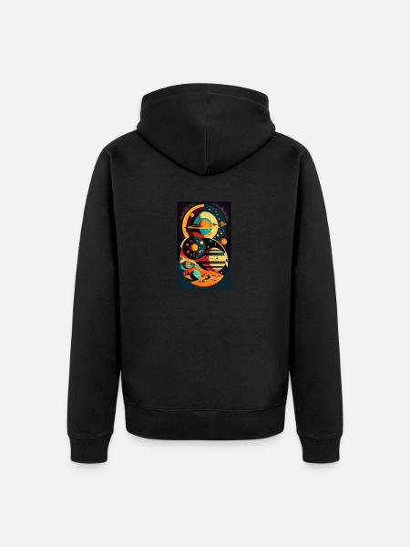 Solar System | Planets | Space | Star - Unisex Premium Organic Zip Hoodie - black