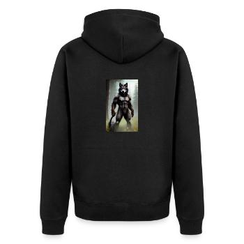 Loup-garou | Loup | Créatures mythiques | Monstres | Mystique - Veste à capuche bio Premium Unisexe - noir - Dos - Nico (187cm)