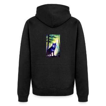 Loup-garou | Loup | Créatures mythiques | Monstres | Mystique - Veste à capuche bio Premium Unisexe - noir - Dos - Nico (187cm)