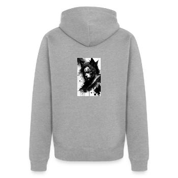 Loup-garou | Loup | Créatures mythiques | Monstres | Mystique - Veste à capuche bio Premium Unisexe - gris chiné - Dos - Nico (187cm)