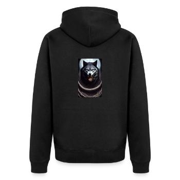 Werwolf | Wolf | Fabelwesen | Monster | Mystisch - Unisex Premium Bio Zip Hoodie - Schwarz - Hinten - Nico (187cm)