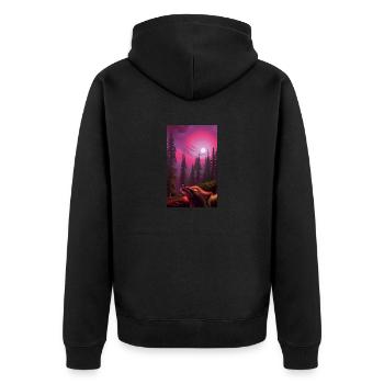 Loup-garou | Loup | Créatures mythiques | Monstres | Mystique - Veste à capuche bio Premium Unisexe - noir - Dos - Nico (187cm)