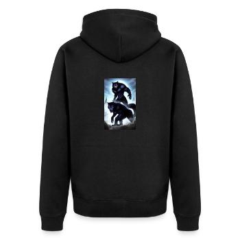 Loup-garou | Loup | Créatures mythiques | Monstres | Mystique - Veste à capuche bio Premium Unisexe - noir - Dos - Nico (187cm)