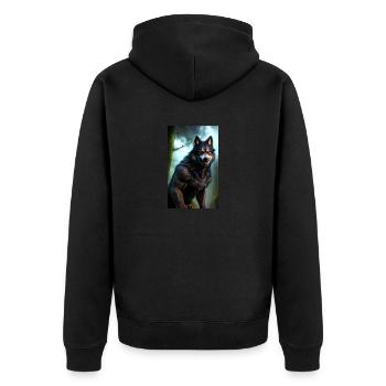 Loup-garou | Loup | Créatures mythiques | Monstres | Mystique - Veste à capuche bio Premium Unisexe - noir - Dos - Nico (187cm)
