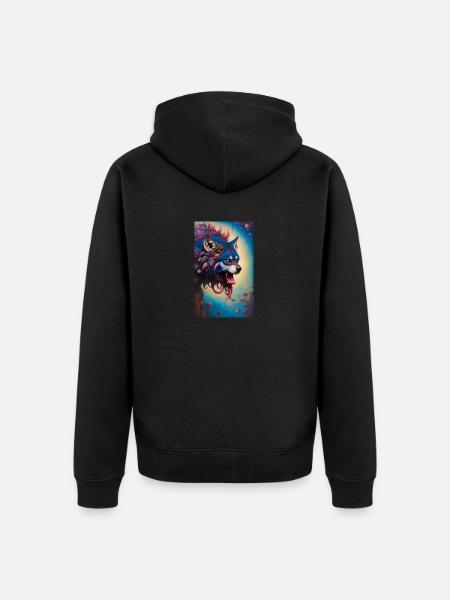 Werwolf | Wolf | Fabelwesen | Monster | Mystisch - Unisex Premium Bio Zip Hoodie - Schwarz