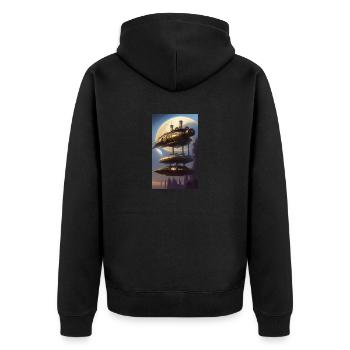 Extraterrestre | OVNI | Vaisseau spatial | PAU | étranger - Veste à capuche bio Premium Unisexe - noir - Dos - Nico (187cm)