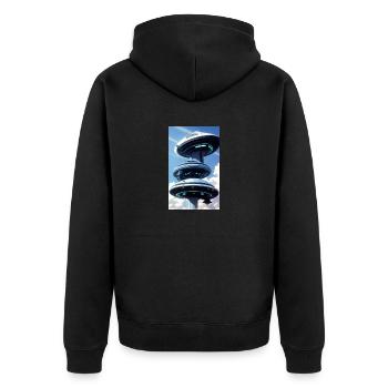 Extraterrestre | OVNI | Vaisseau spatial | PAU | étranger - Veste à capuche bio Premium Unisexe - noir - Dos - Nico (187cm)