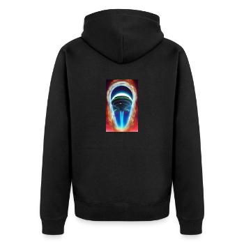 Extraterrestre | OVNI | Vaisseau spatial | PAU | étranger - Veste à capuche bio Premium Unisexe - noir - Dos - Nico (187cm)