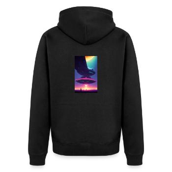 Extraterrestre | OVNI | Vaisseau spatial | PAU | étranger - Veste à capuche bio Premium Unisexe - noir - Dos - Nico (187cm)