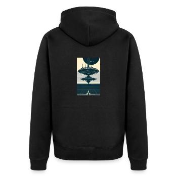 Extraterrestre | OVNI | Vaisseau spatial | PAU | étranger - Veste à capuche bio Premium Unisexe - noir - Dos - Nico (187cm)