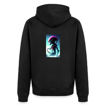 Extraterrestre | OVNI | Vaisseau spatial | PAU | étranger - Veste à capuche bio Premium Unisexe - noir - Dos - Nico (187cm)