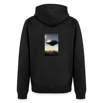 Extraterrestre | OVNI | Vaisseau spatial | PAU | étranger - Veste à capuche bio Premium Unisexe - noir - Dos - Nico (187cm)