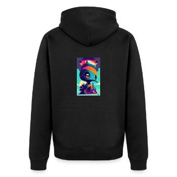 Extraterrestre | OVNI | Vaisseau spatial | PAU | étranger - Veste à capuche bio Premium Unisexe - noir - Dos - Nico (187cm)